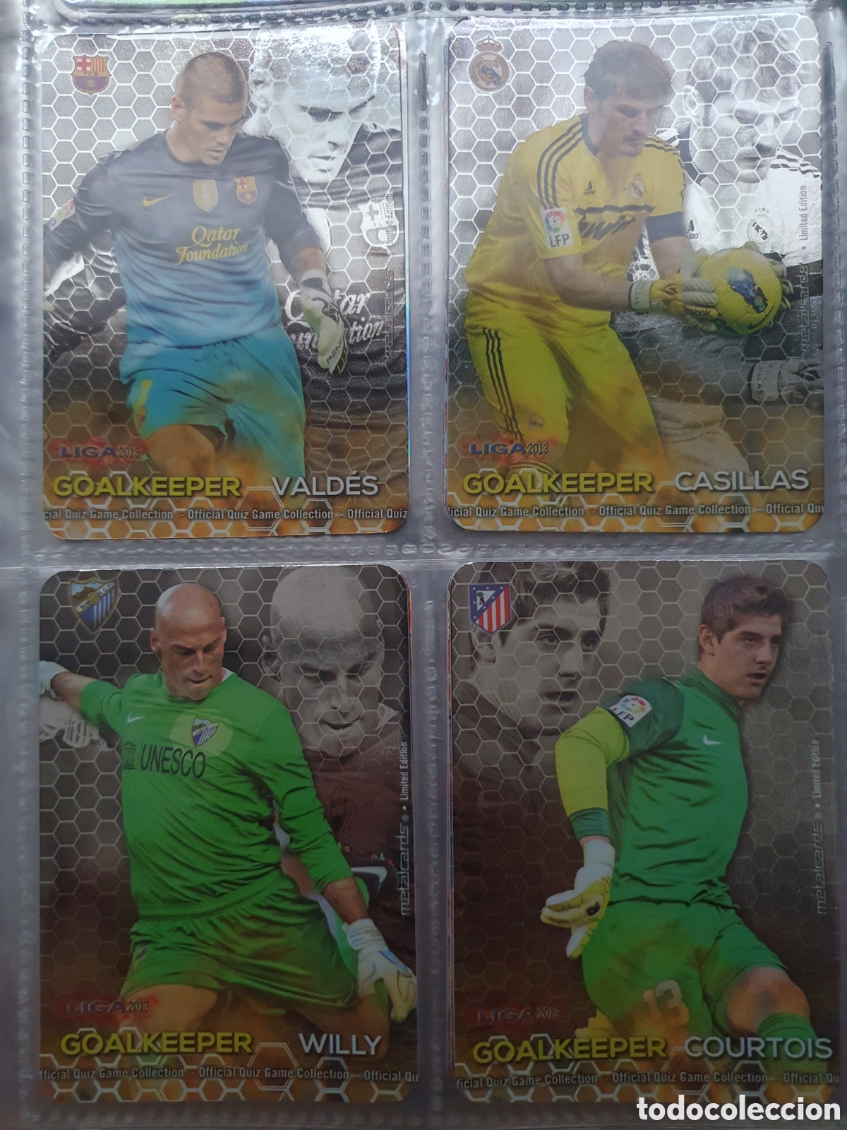 Fu&szlig;ball-Sticker: MUNDICROMO 2012 2013 GOALKEEPER BRILLO LISO LOTE COMPLETO