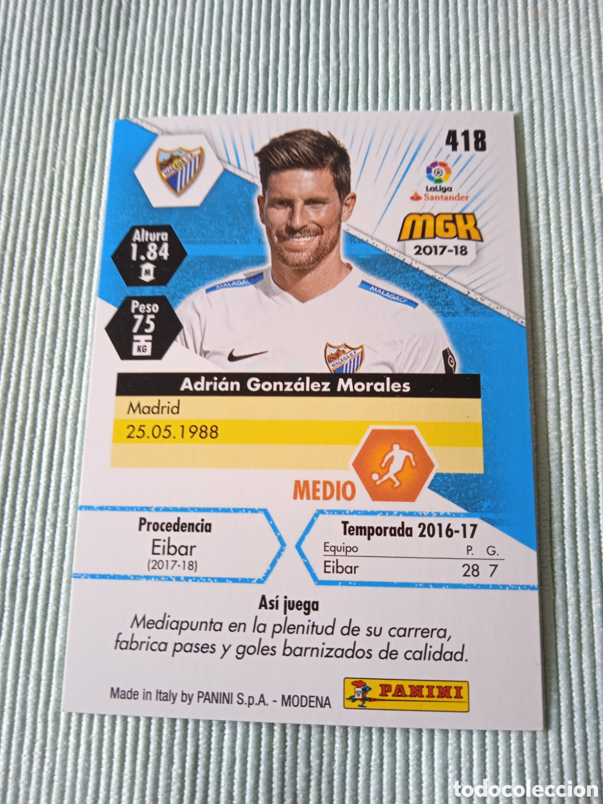Cromos de f&uacute;tbol: Adri&aacute;n M&aacute;laga megacracks 2017-2018 - Foto 2
