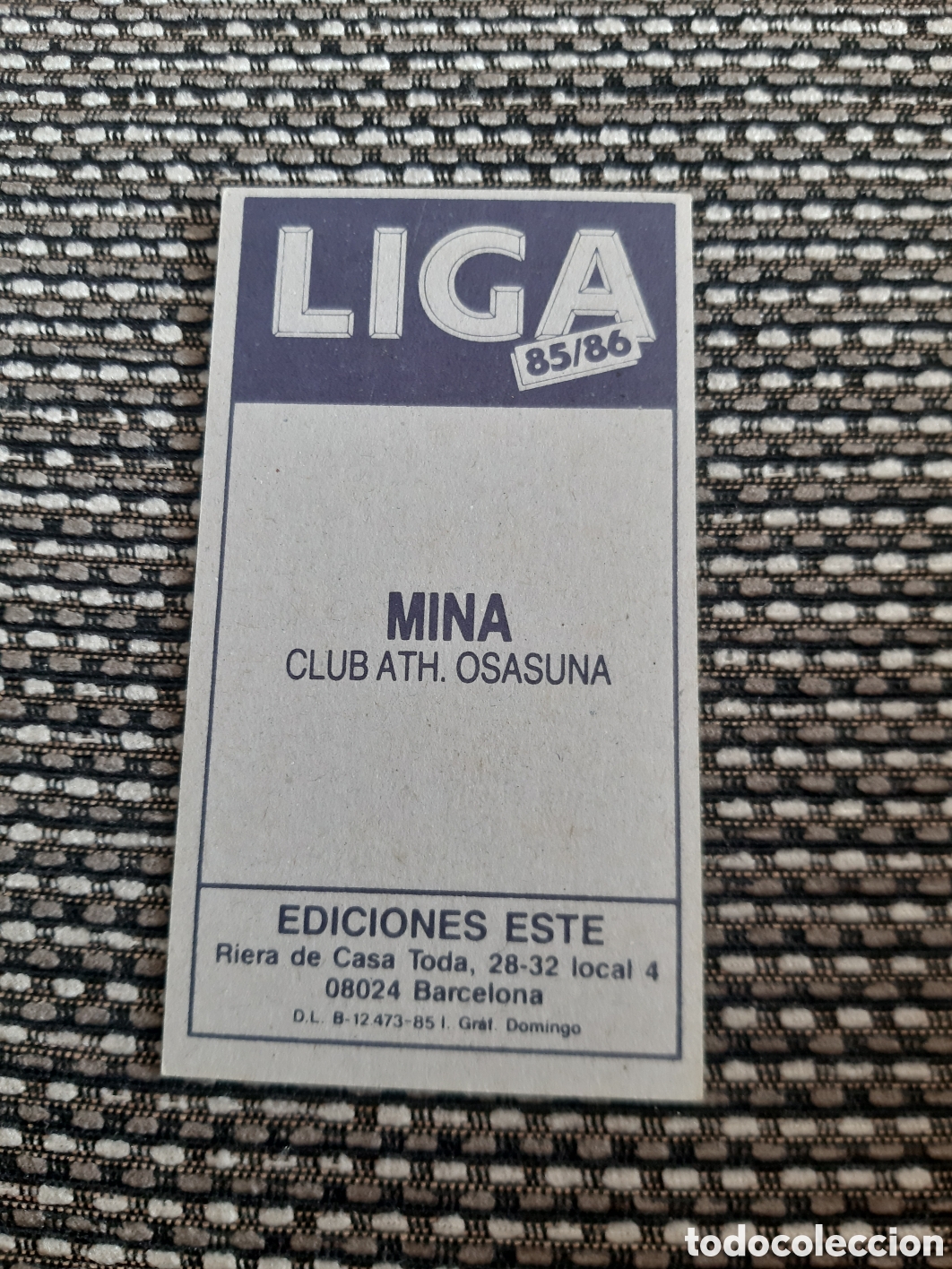 Cromos de f&uacute;tbol: MINA.. OSASUNA.. SIN PEGAR ESTE 85/86 - Foto 2