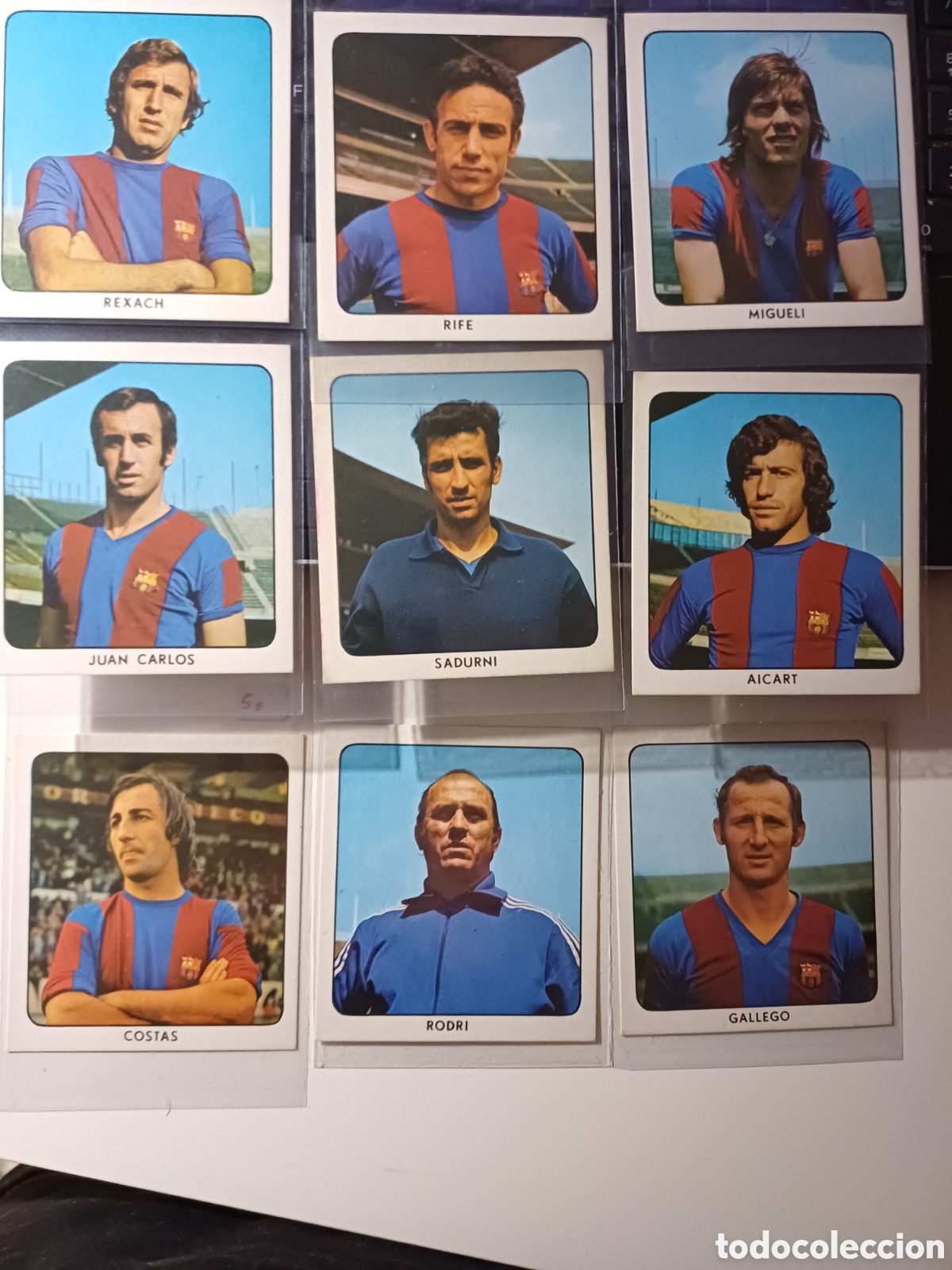 Cromos de Futebol: 9 CROMOS FUTBOL, F.C. BARCELONA, BAR&Ccedil;A CAMPEON, Ediciones KEISA, 1974