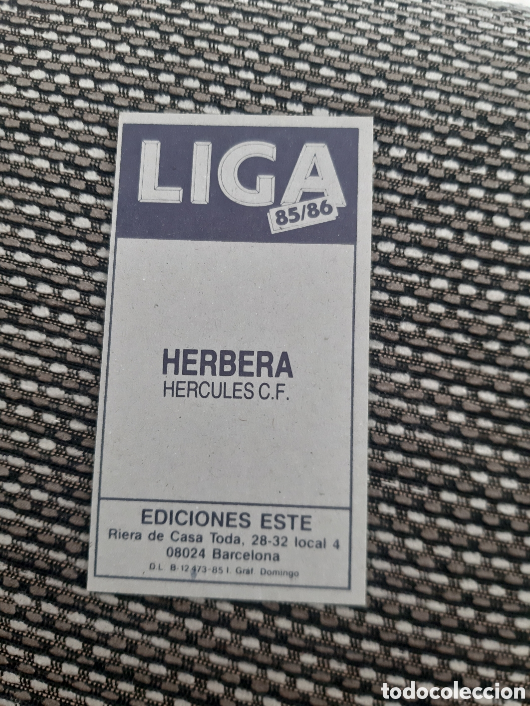 Cromos de f&uacute;tbol: HERBERA.. HERCULES.. SIN PEGAR ESTE 85/86 - Foto 2