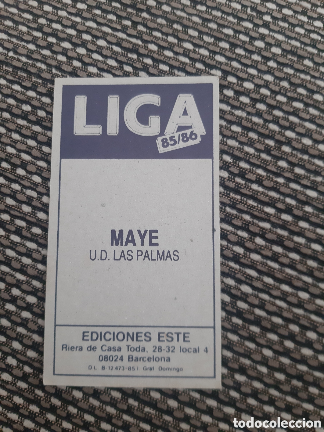 Cromos de f&uacute;tbol: MAYE.. LAS PALMAS.. SIN PEGAR ESTE 85/86 - Foto 2