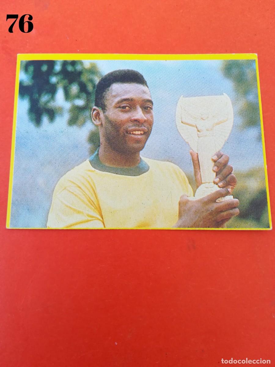 Fu&szlig;ball-Sticker: Cromo n.76 f&uacute;tbol en accion PELE cromo sin pegar - DANONE - PERFECTO