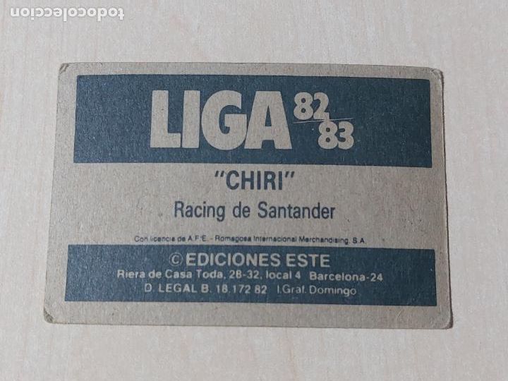 Cromos de f&uacute;tbol: EDICIONES ESTE 82 83 VERSION - CHIRI - CROMO - RACING DE SANTANDER - Foto 2