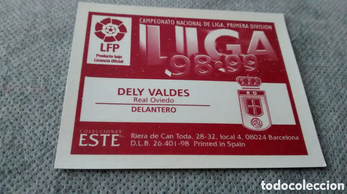 Cromos de f&uacute;tbol: 98 99 1998 1999 EDICIONES ESTE DELY VALDES - Foto 2