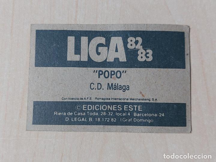 Cromos de f&uacute;tbol: EDICIONES ESTE 82 83 - POPO - CROMO - MALAGA - Foto 2
