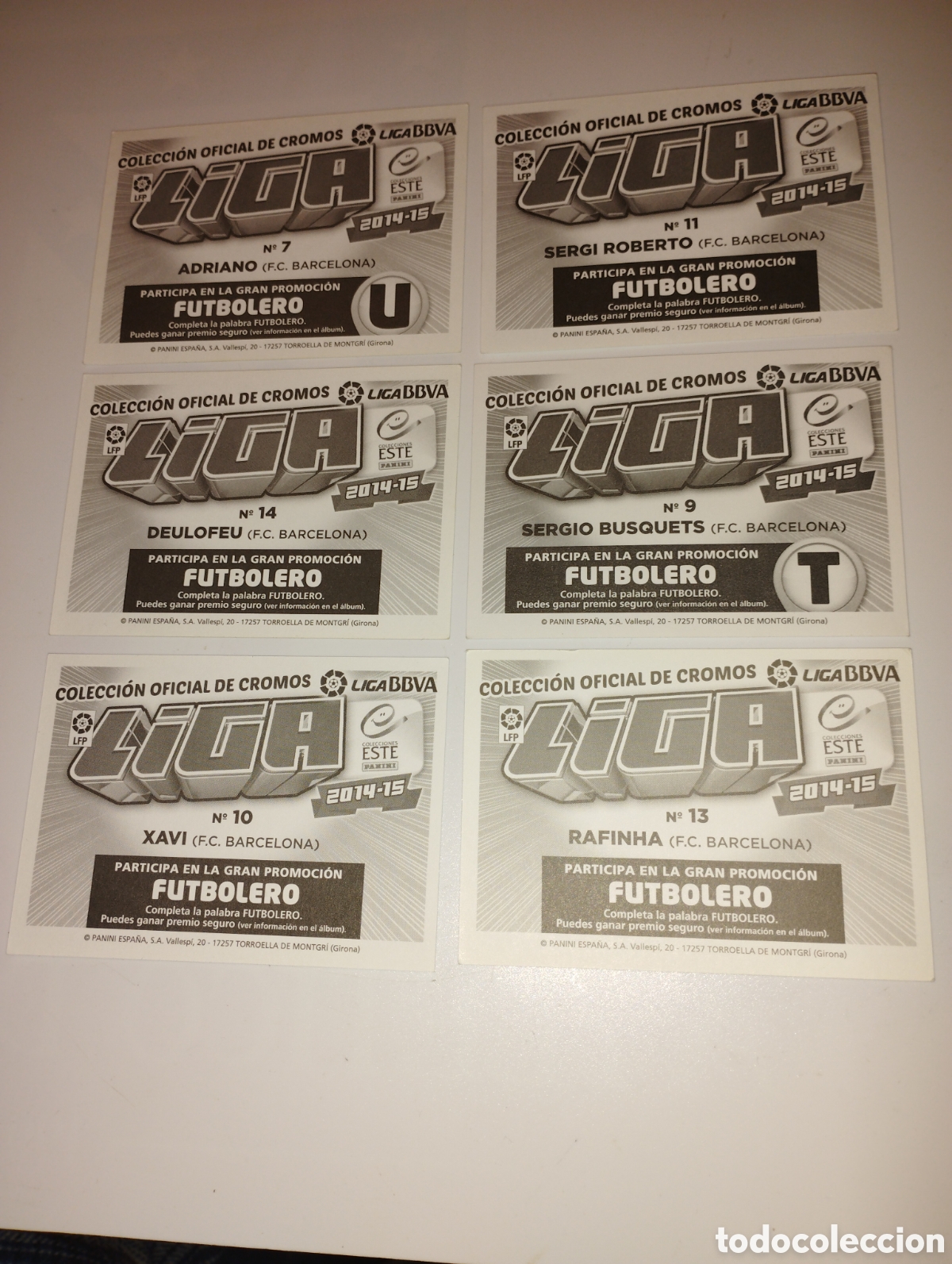 Cromos de f&uacute;tbol: Lote de 6 cromos Barcelona, Este 2014-15 - Foto 3