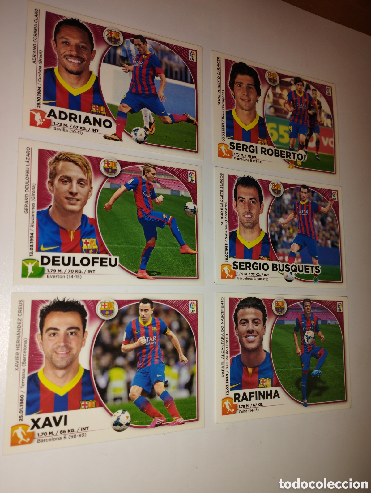Cromos de f&uacute;tbol: Lote de 6 cromos Barcelona, Este 2014-15 - Foto 1