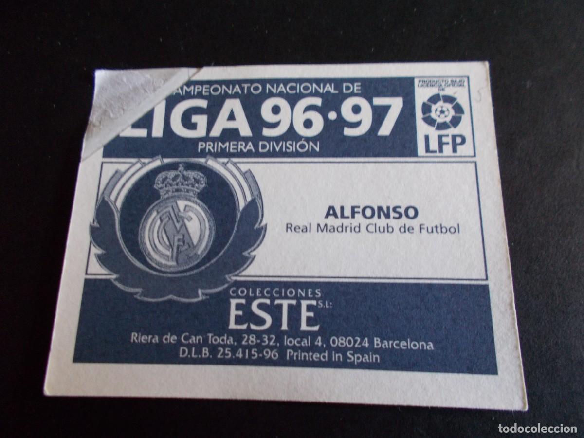 Cromos de f&uacute;tbol: ESTE 96-97 DOBLE IMAGEN ALFONSO REAL MADRID VENTANILLA - Foto 2