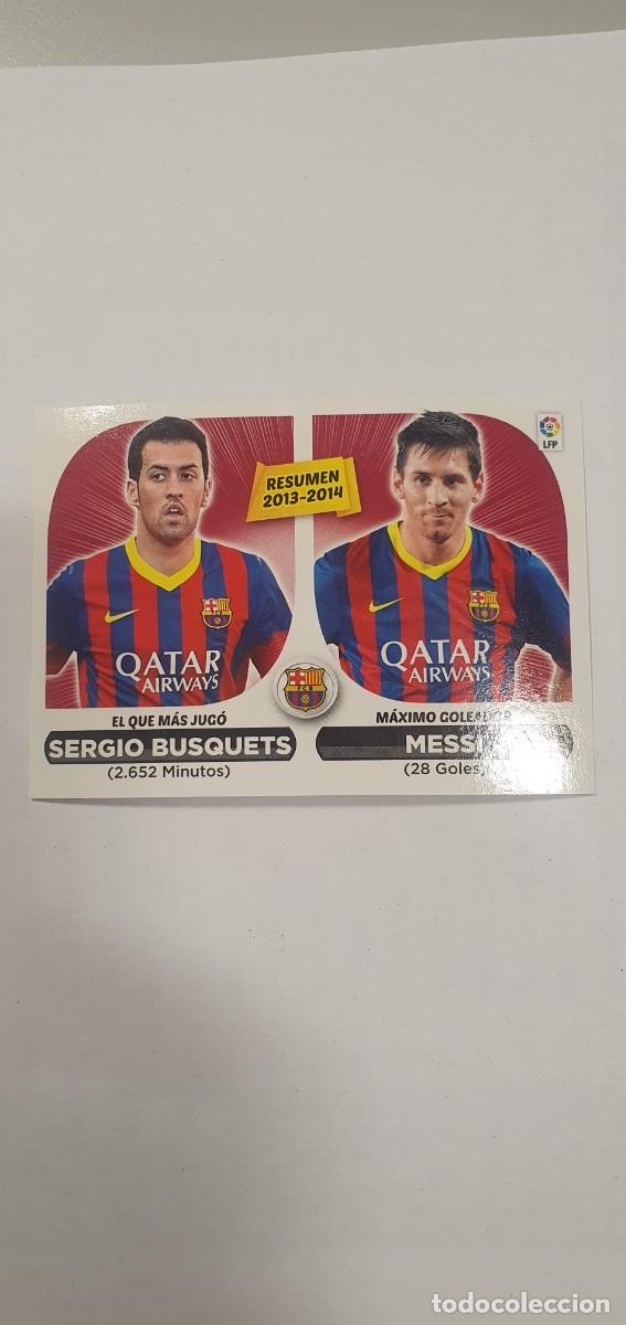 Cromos de f&uacute;tbol: ESTE 2014 2015 PANINI N&ordm; 24 RESUMEN BUSQUETS LEO MESSI (FC BARCELONA) CROMO FUTBOL LIGA 14 15 BAR&Ccedil;A
