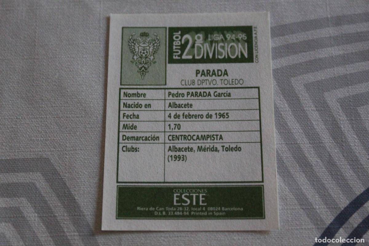 Cromos de f&uacute;tbol: ESTE 94 95 2&ordf; DIVISI&Oacute;N PARADA SIN PEGAR - Foto 2