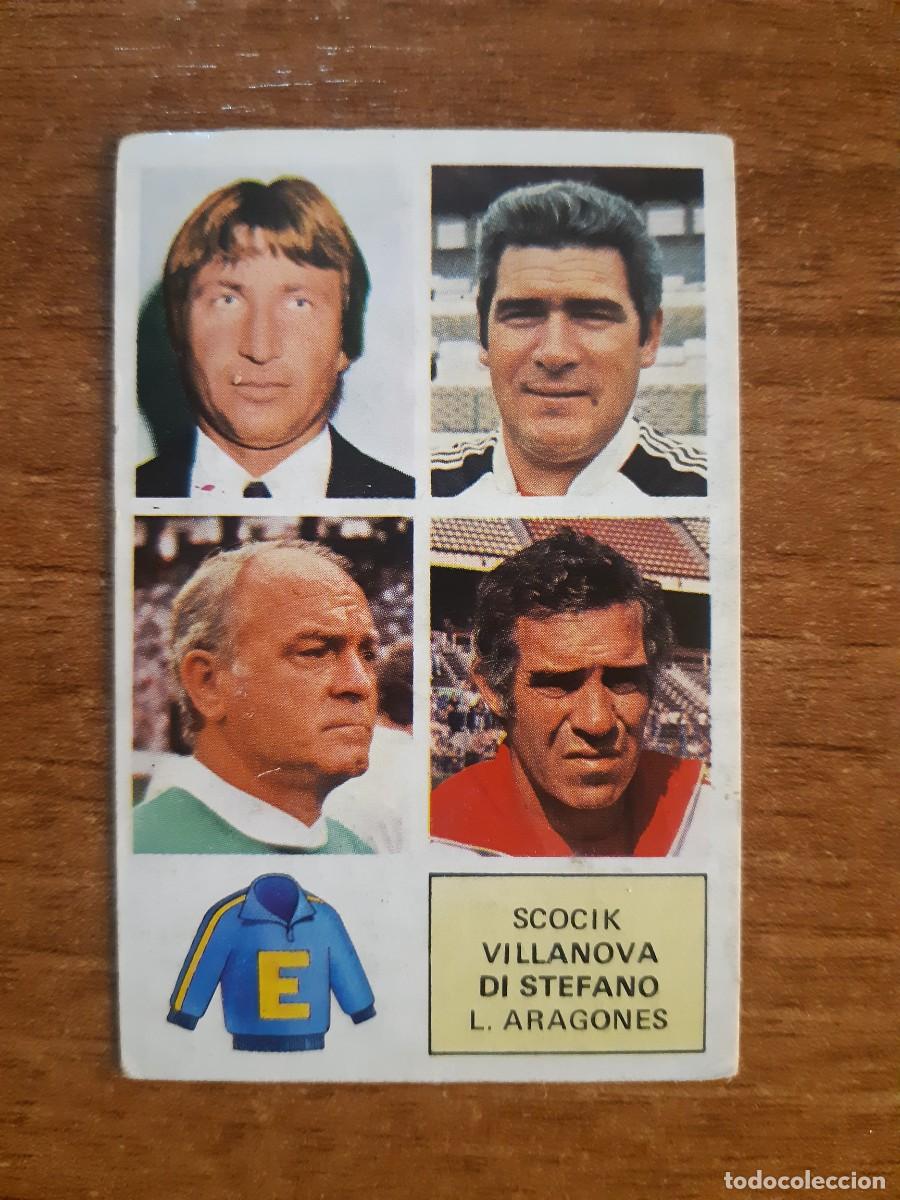 Cromos de f&uacute;tbol: Entrenadores Skocic- Villanova - Di Stefano- Aragon&eacute;s Liga 82-83 ESTE. Leve despegado