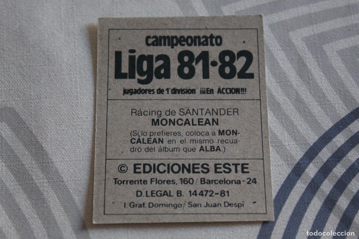 Cromos de f&uacute;tbol: ESTE 81 82 MONCALEAN COLOCA SIN PEGAR - Foto 2