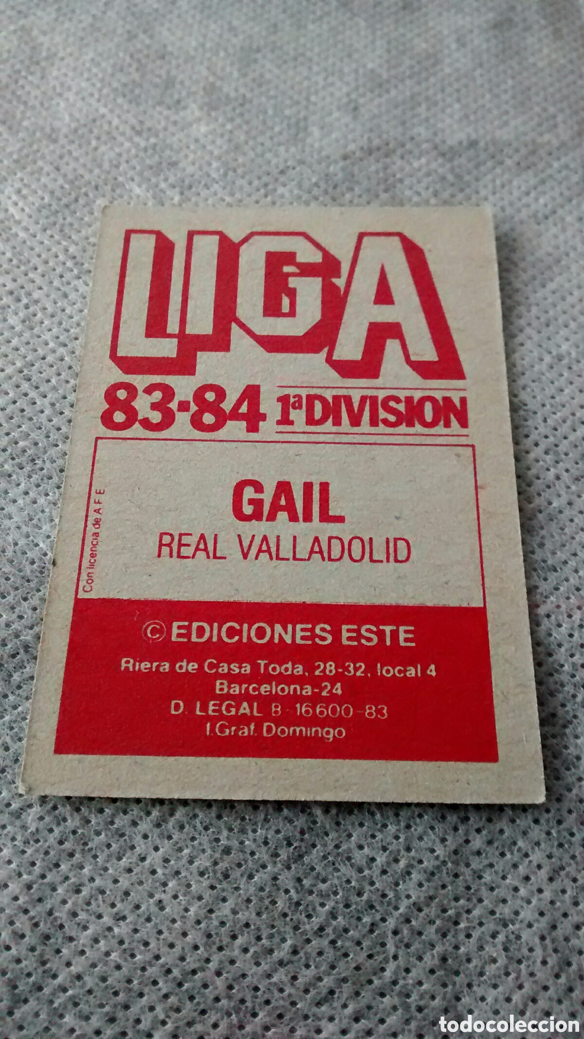 Cromos de f&uacute;tbol: GAIL ESTE 83 84 (A3) - Foto 2