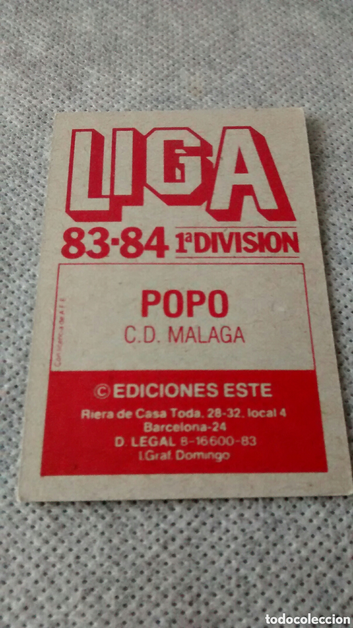 Cromos de f&uacute;tbol: POPO ESTE 83 84 (A1) - Foto 2