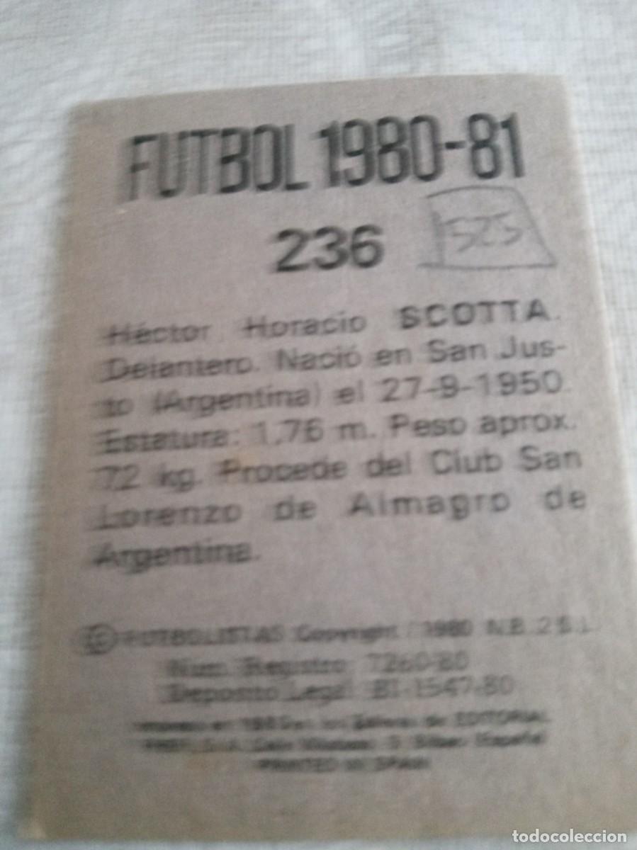 Cromos de f&uacute;tbol: Cromo Scotta sevilla 80/81 - Foto 2