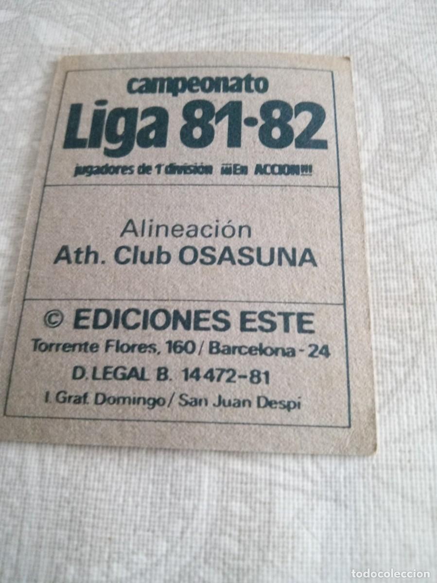 Cromos de f&uacute;tbol: Cromo Osasuna 81/82 Edciciones Este - Foto 2