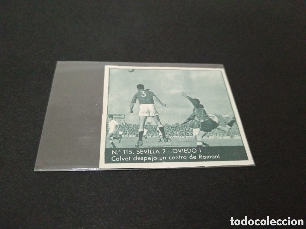 Fu&szlig;ball-Sticker: 1953 N&deg; 115 SEVILLA OVIEDO BRUGUERA SIN PEGAR