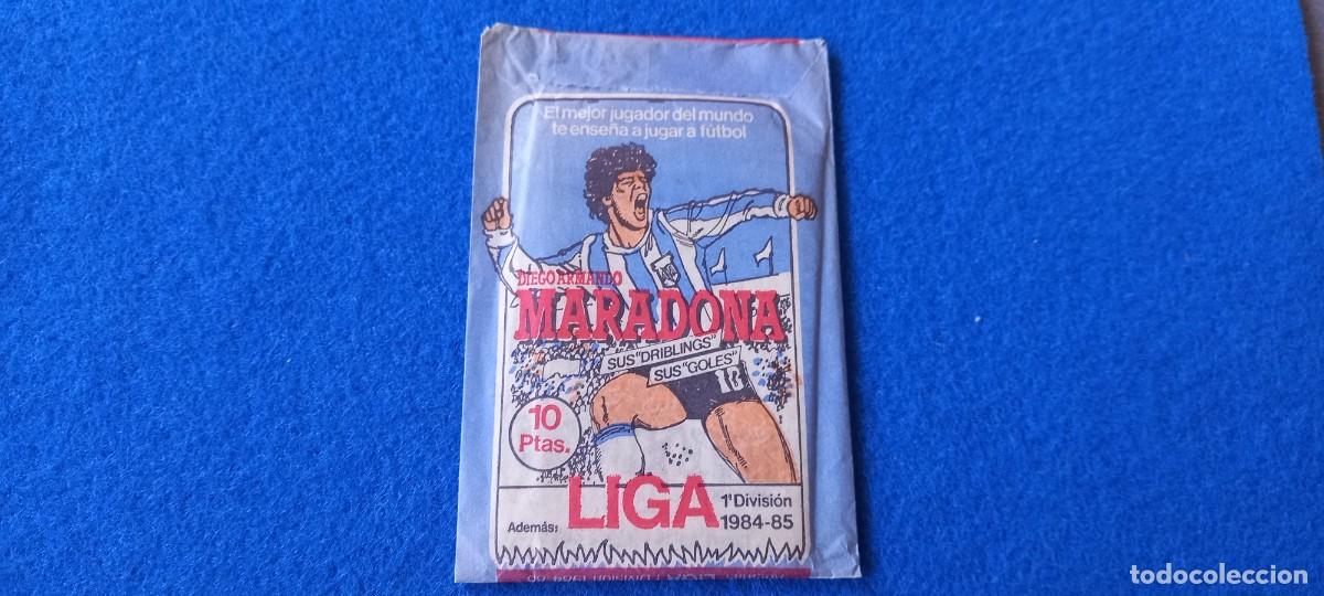 Cromos de F&uacute;tbol: SOBRE DE CROMOS DE FUTBOL SIN ABRIR. MARADONA 1984 1985, 1984 85, NUEVO SIN ABRIR.