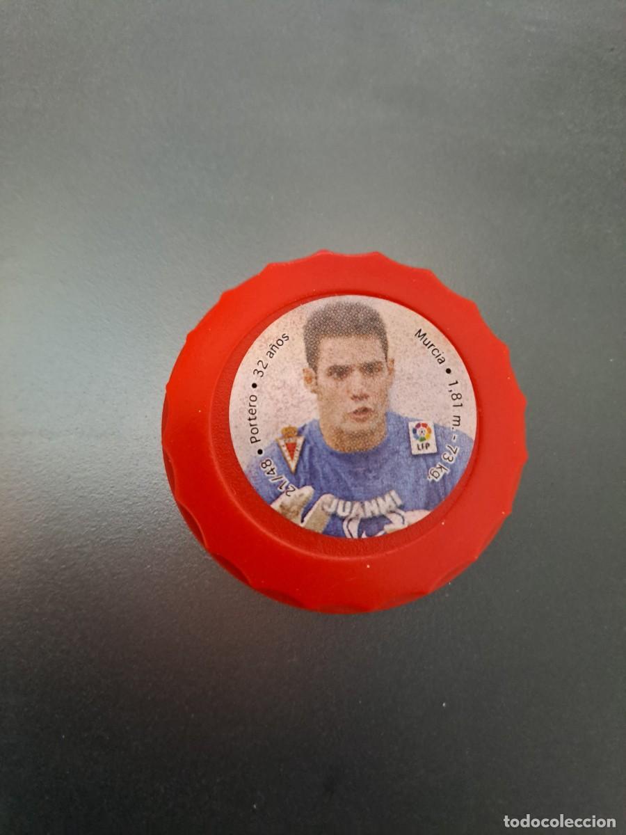Fu&szlig;ball-Sticker: CHAPA TAZO CAPS JUANMI MURCIA 21/48 COLOR ROJO LIGA 2003 2004 03 04 FUTBOL TOSFRIT