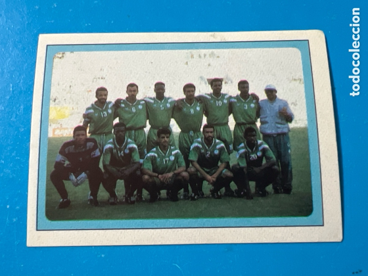 Fu&szlig;ball-Sticker: C6908. Arabia Saudi - Alineaci&oacute;n - N&ordm; 429 - Mundial de Estados Unidos 1994 - USA 94 - Nunca pegado