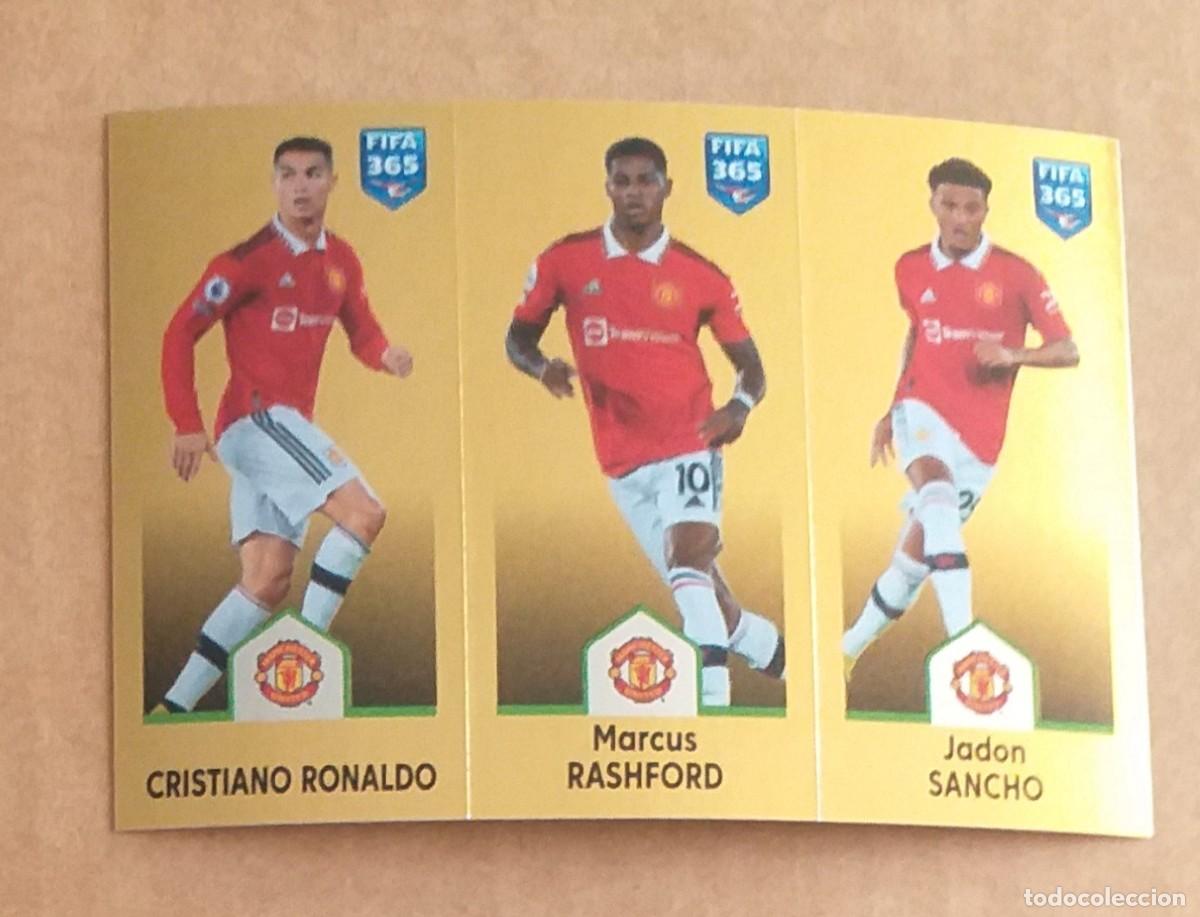 Cromos de f&uacute;tbol: CROMO STICKER n&ordm; 113a-113b-113c RONALDO-RASHFORD-SANCHO FIFA 365 2022-2023 DE PANINI.