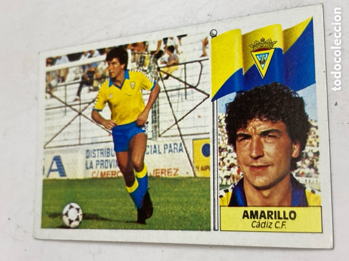 Fu&szlig;ball-Sticker: Cromos de F&uacute;tbol Liga 86/87 AMARILLO CADIZ CLUB DE FUTBOL/PAPEL 4D
