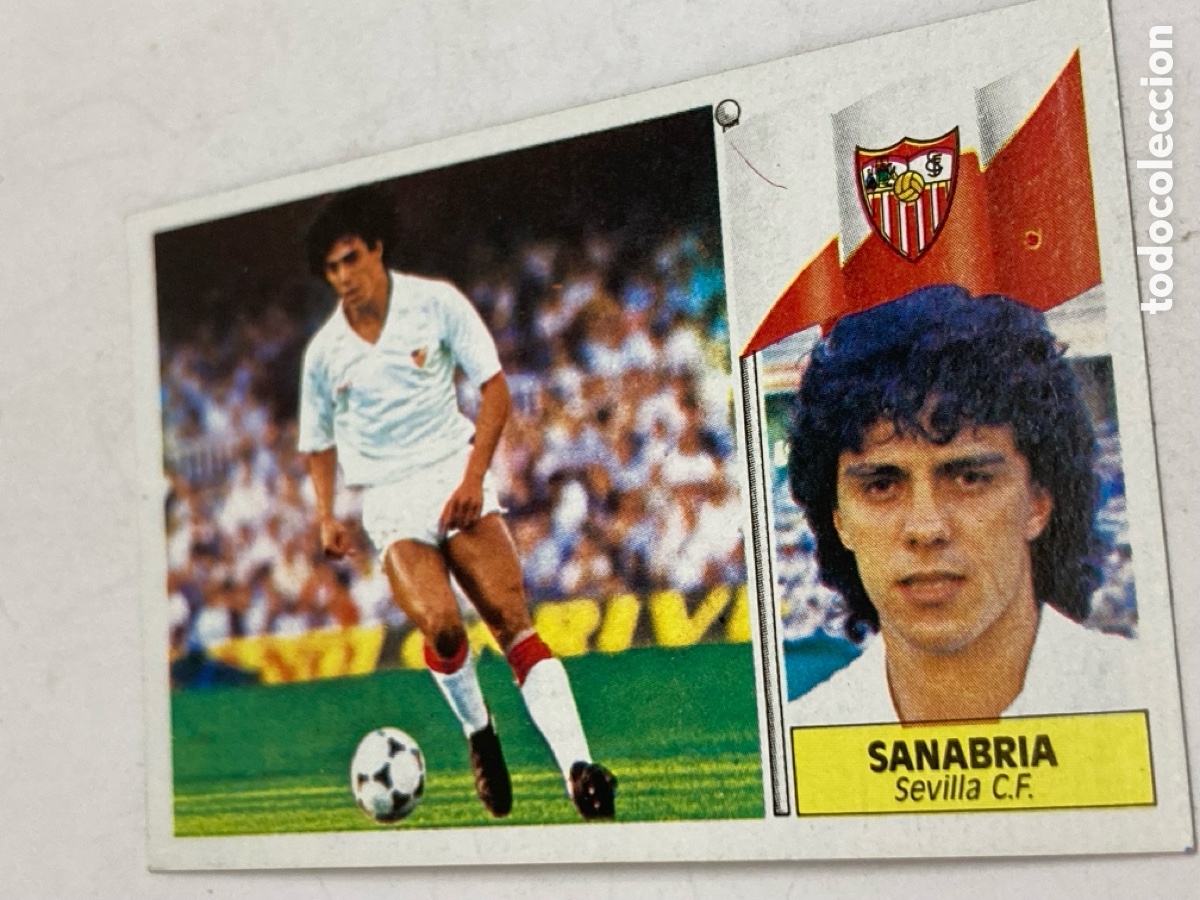 Figurine di Calcio: Cromo Liga de F&uacute;tbol 86/87 SANABRIA Sevilla C.F./PAPEL 4D