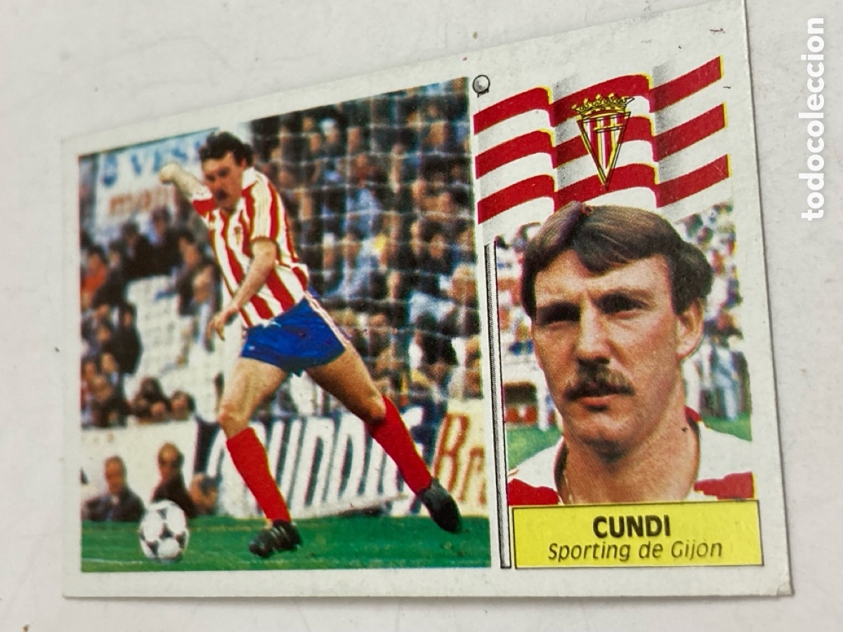 Figurine di Calcio: Cromo Liga F&uacute;tbol 86/87 CUNDI Sporting de /PAPEL 4B