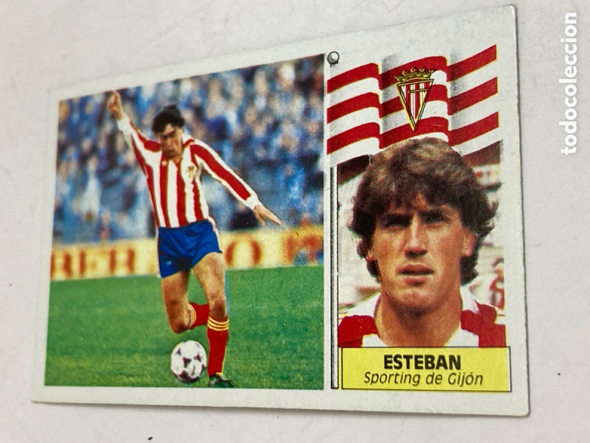 Figurine di Calcio: Cromo Liga F&uacute;tbol 86/87 ESTEBAN Sporting de Gij&oacute;n /PAPEL 4B