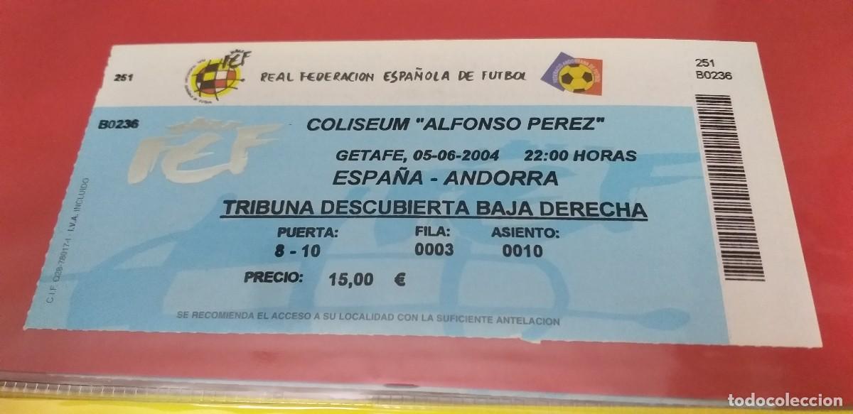 Cromos de F&uacute;tbol: ENTRADA ESPA&Ntilde;A-ANDORRA 05/06/2004