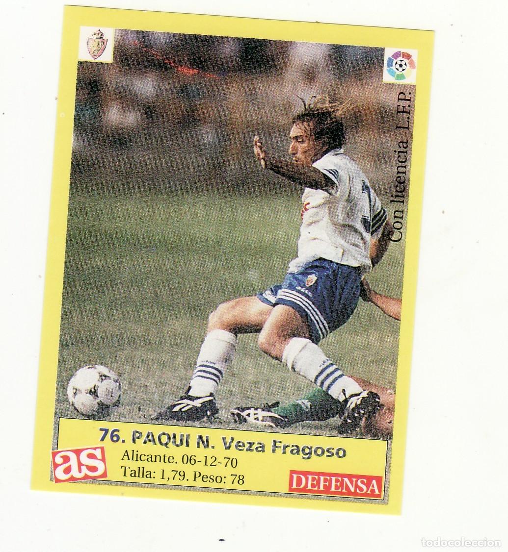 Figurine di Calcio: CROMO FUTBOL 1996 DIARIO AS 76 PAQUI ZARAGOZA