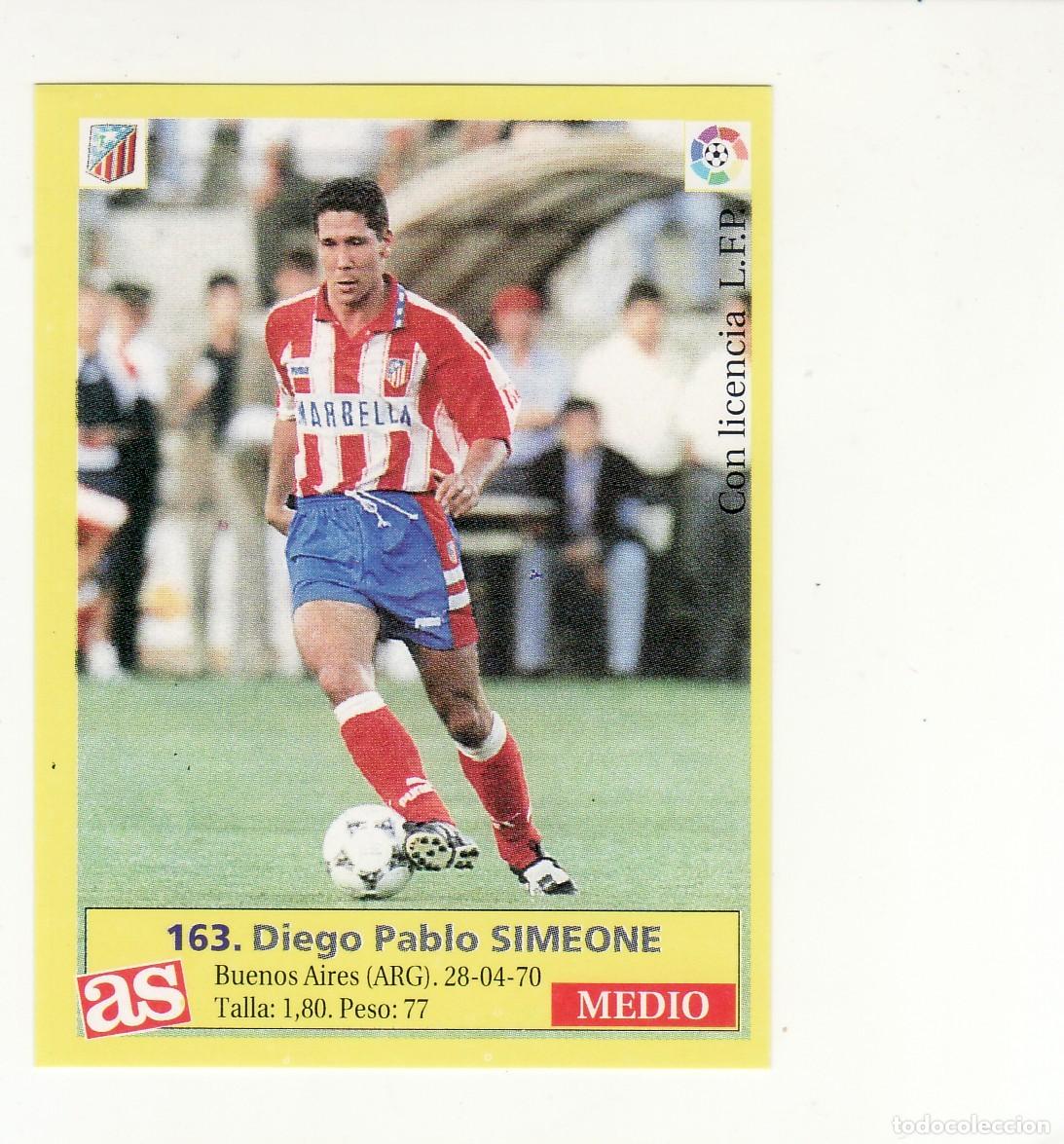 Fu&szlig;ball-Sticker: CROMO FUTBOL 1996 DIARIO AS 163 SIMEONE AT.MADRID