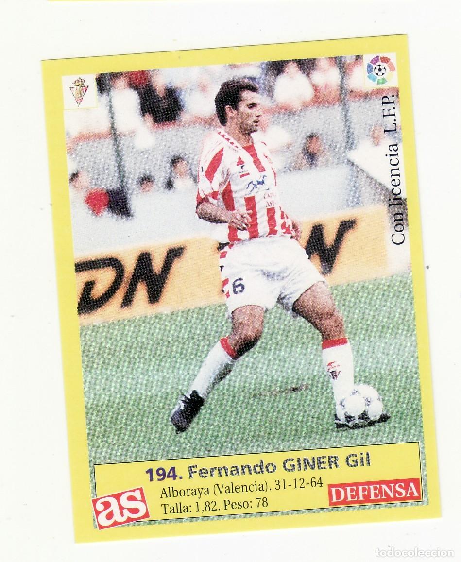 Cromos de Futebol: CROMO FUTBOL 1996 DIARIO AS 194 GINER GIJON