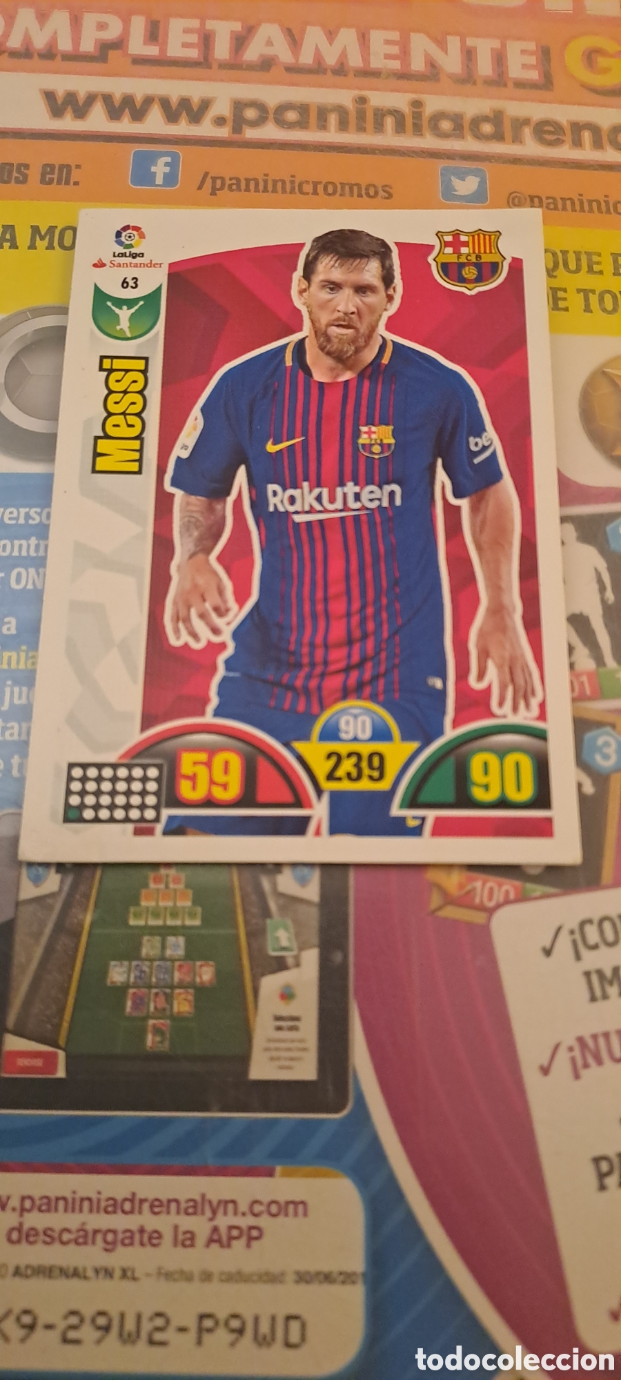 Cromos de F&uacute;tbol: ADRENALYN XL 2017 2018 MESSI FC BARCELONA