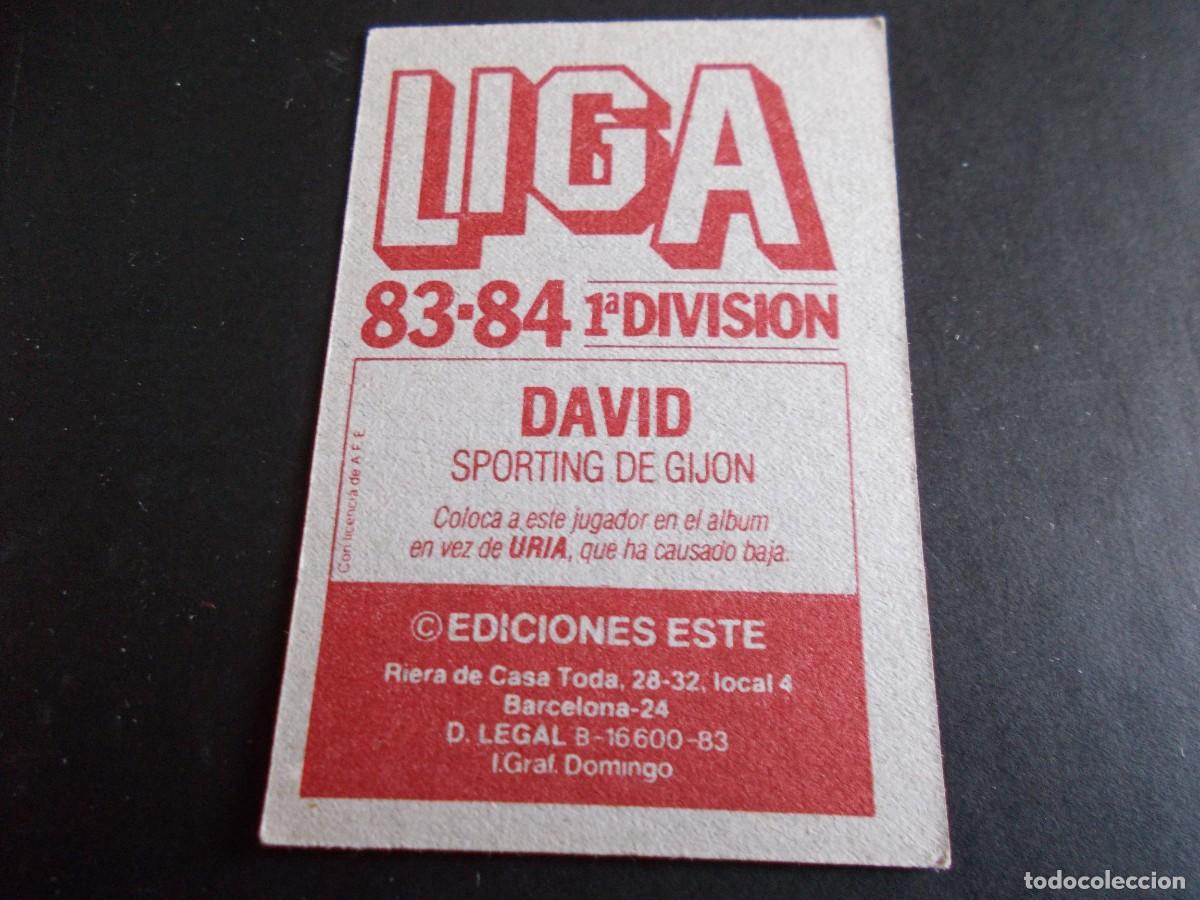 Cromos de f&uacute;tbol: ESTE 83-84 COLOCA DAVID SPORTING SIN PEGAR - Foto 2
