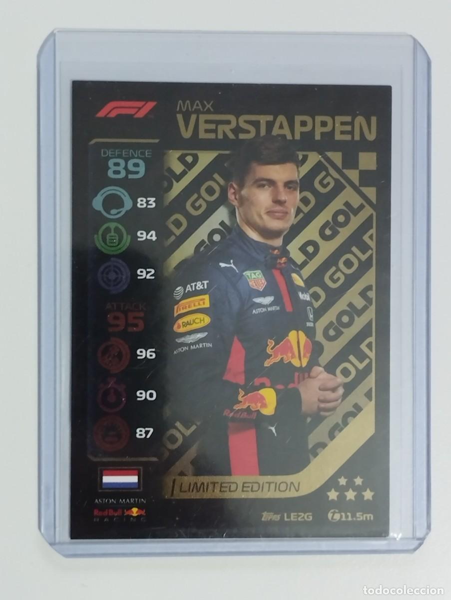 Cromos de F&uacute;tbol: CROMO CARD MAX VERSTAPPEN LE2G MATCH ATTAX TURBO FORMULA 1 F1 GOLD LIMITED EDITION LIMITADA ORO