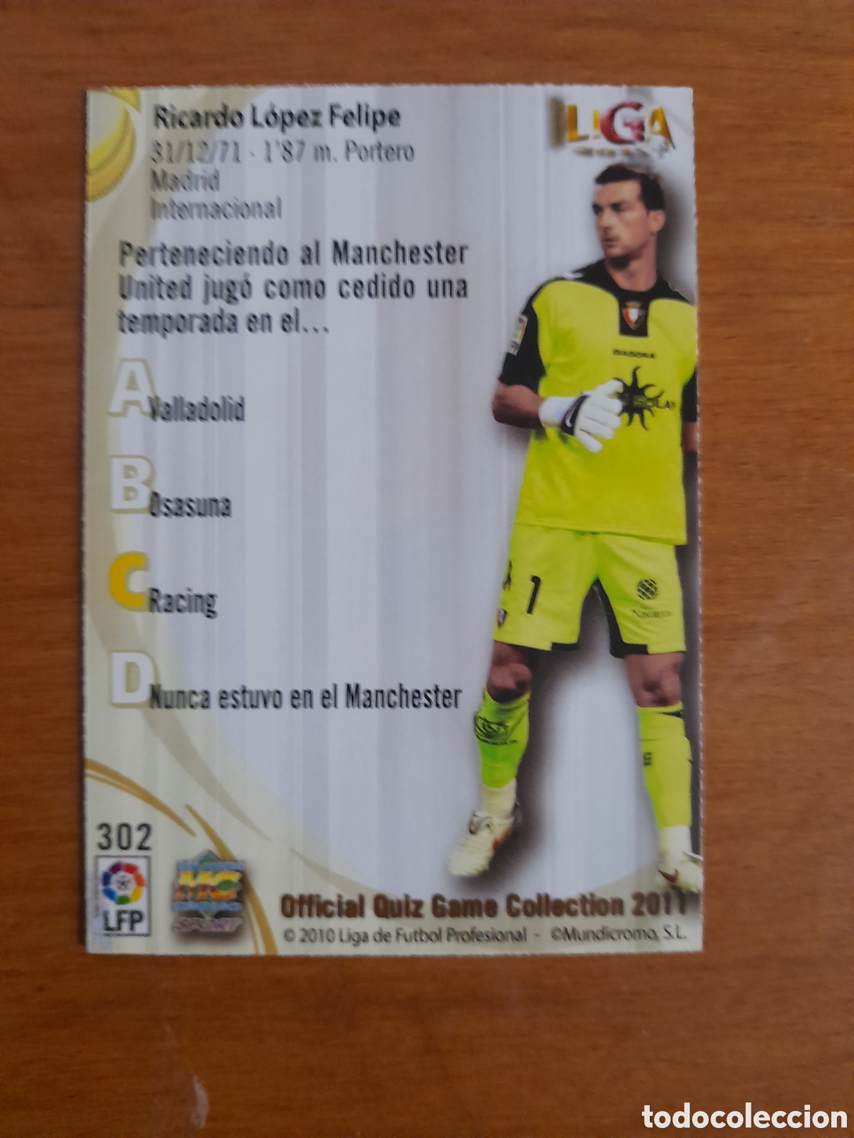 Fu&szlig;ball-Sticker: N&deg;302 Ricardo Mundicromo 2010/2011