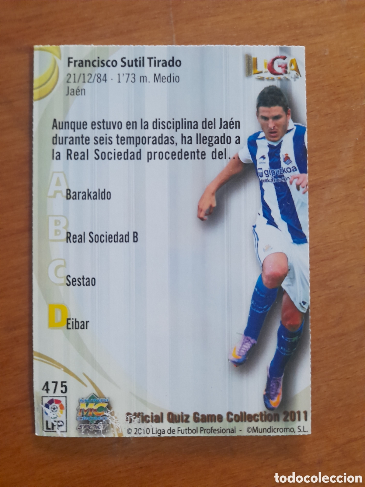 Cromos de f&uacute;tbol: N&deg;475 Sutil Mundicromo 2010/2011 - Foto 1