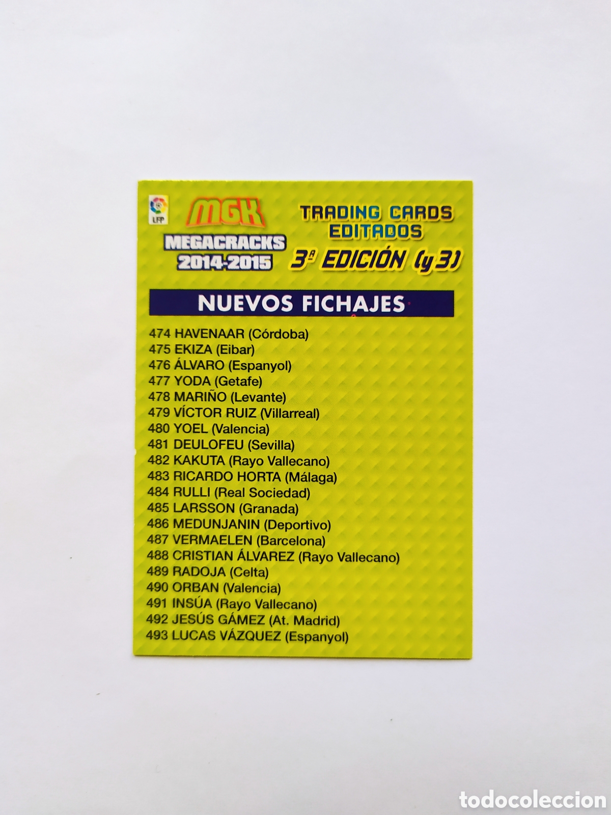Cromos de F&uacute;tbol: Megacracks 2014 2015 14 15 panini &iacute;ndice 3&ordf; edici&oacute;n 3 nuevas fichas bis