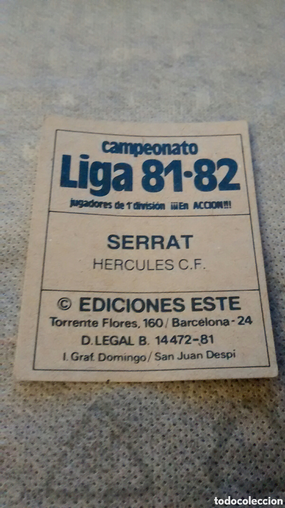 Cromos de f&uacute;tbol: 81 82 1981 1982 ESTE SERRAT, HERCULES (A4) - Foto 2
