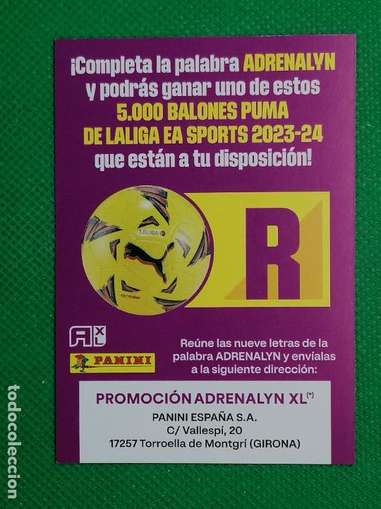 Figurine di Calcio: LETRA R ADRENALYN PROMOCION BALON LA LIGA ADRENALYN XL 23 24 2023 2024