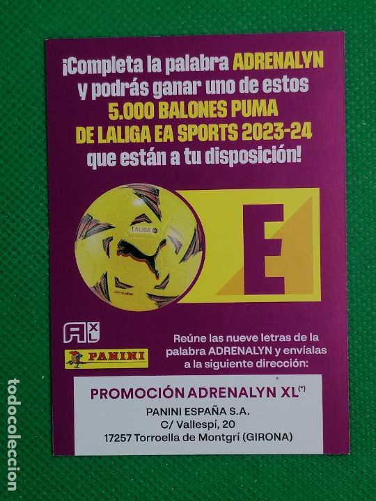 Figurine di Calcio: LETRA E ADRENALYN PROMOCION BALON LA LIGA ADRENALYN XL 23 24 2023 2024