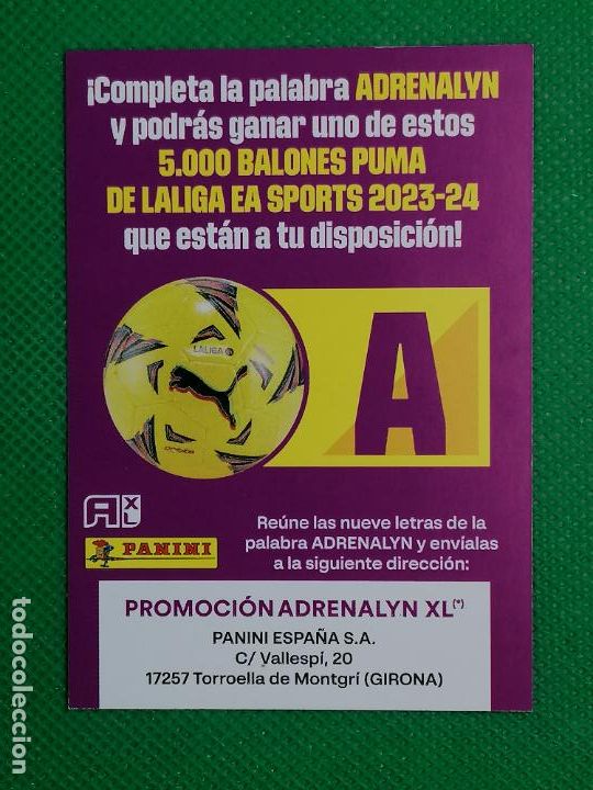 Figurine di Calcio: LETRA A ADRENALYN PROMOCION BALON LA LIGA ADRENALYN XL 23 24 2023 2024