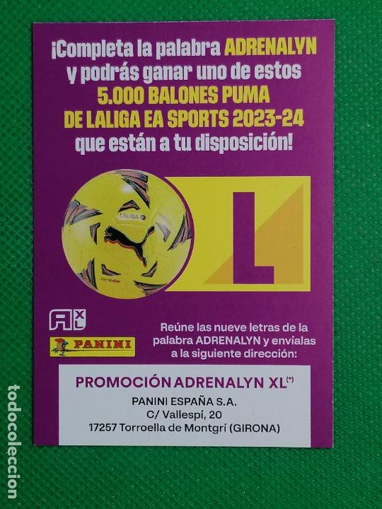 Figurine di Calcio: LETRA L ADRENALYN PROMOCION BALON LA LIGA ADRENALYN XL 23 24 2023 2024