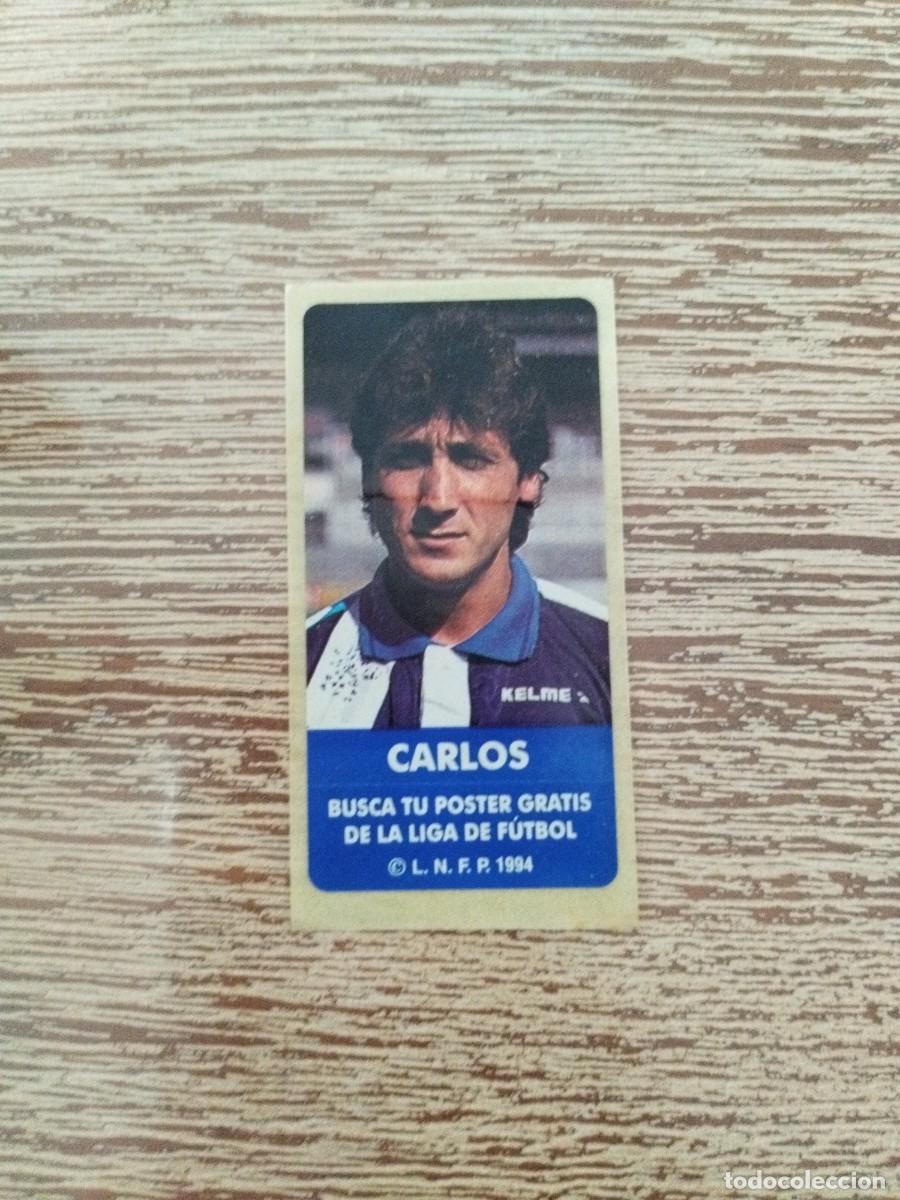 Cromos de f&uacute;tbol: Pegatina Chicle Carlos - Oviedo - Liga 1994 - Sin pegar - Cromo Futbol Sonrics