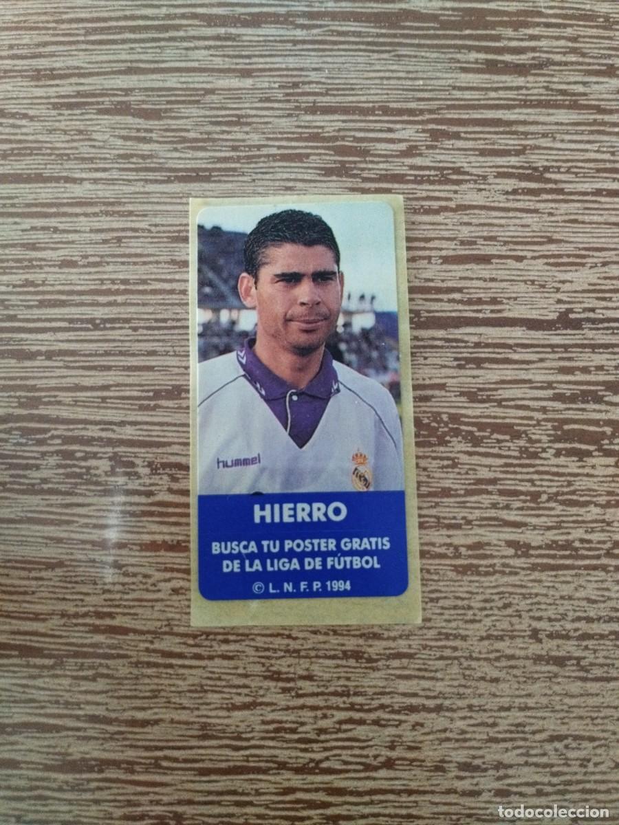 Cromos de f&uacute;tbol: Pegatina Chicle Hierro - Real Madrid - Liga 1994 - Sin pegar - Cromo Futbol Sonrics