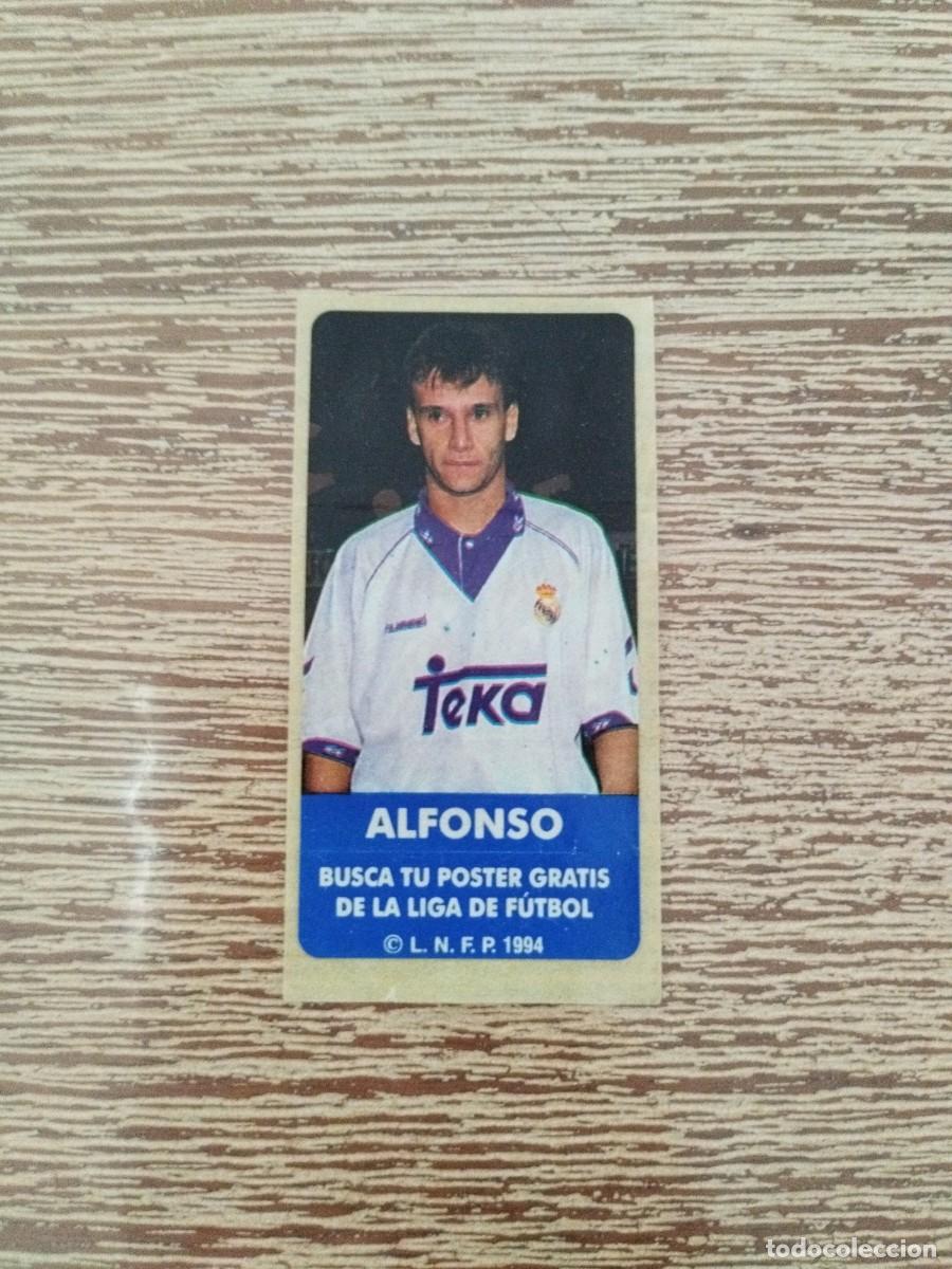 Cromos de f&uacute;tbol: Pegatina Chicle Alfonso - Real Madrid - Liga 1994 - Sin pegar - Cromo Futbol Sonrics