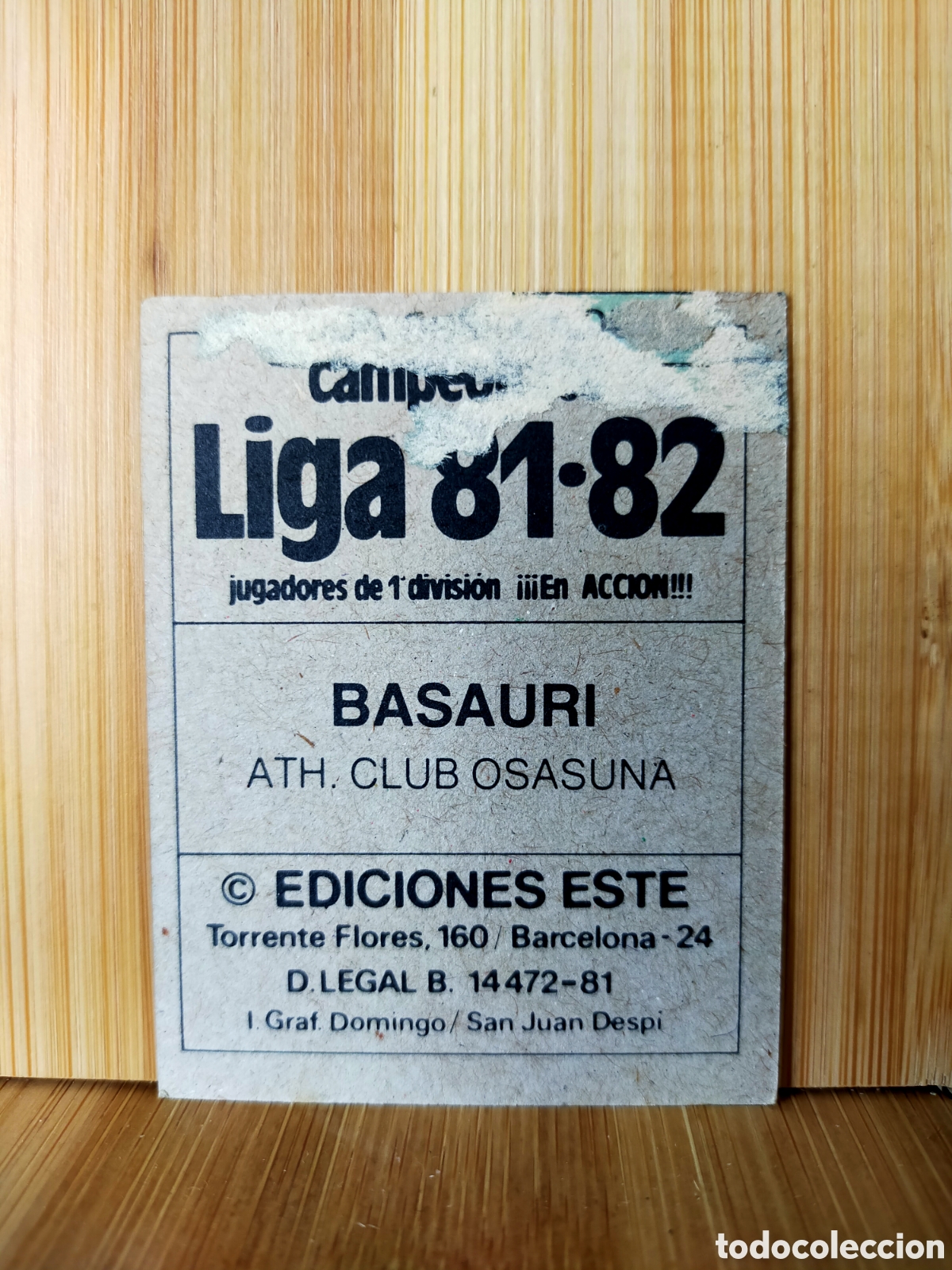 Cromos de f&uacute;tbol: 1981 1982 81 82 ESTE CROMO DESPEGADO OSASUNA BASAURI - Foto 2