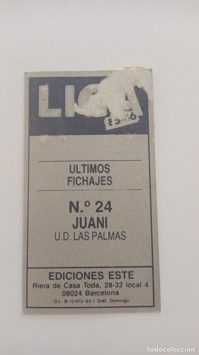 Cromos de f&uacute;tbol: CROMO JUANI EDICIONES ESTE 85/86 - Foto 2